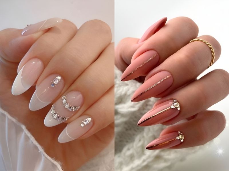 Các mẫu nail đính đá lấp lánh 2024-2025 được chị em săn đón 