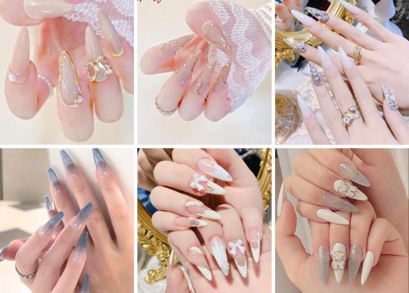 Top 10 mẫu nail móng nhọn xinh xắn đáng yêu cho cô nàng bánh bèo