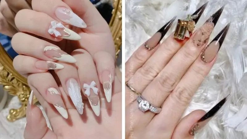 Top 10 mẫu nail móng nhọn xinh xắn đáng yêu cho cô nàng bánh bèo